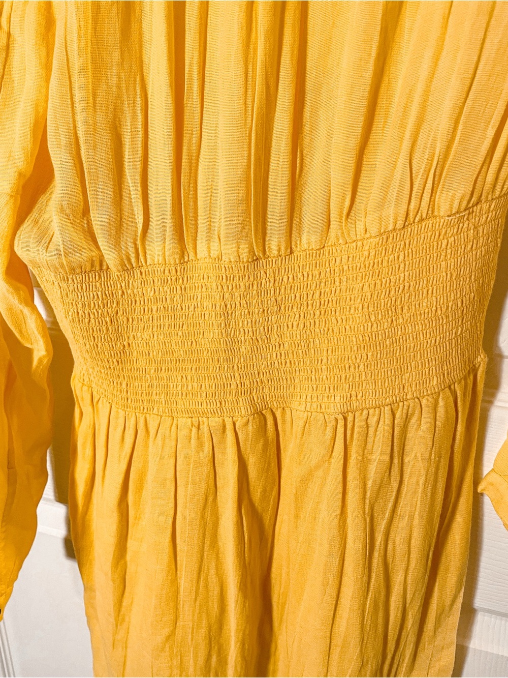 rag & bone Calista Silk-blend Mini Dress In Yellow Smocked-waist - Picture 5 of 8